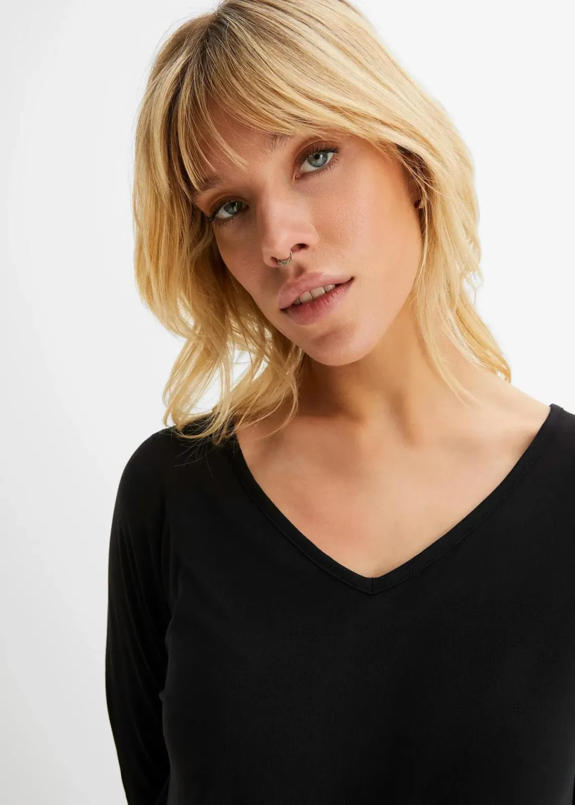bonprix Nachhaltigere Materialien|Shirts & Tops^Oversized-Shirt aus fließender Viskose schwarz