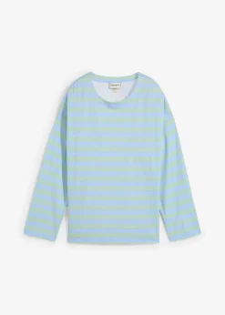 bonprix Shirts & Tops^Oversized-Shirt aus reiner Baumwolle hellblau/hellschilf gestreift
