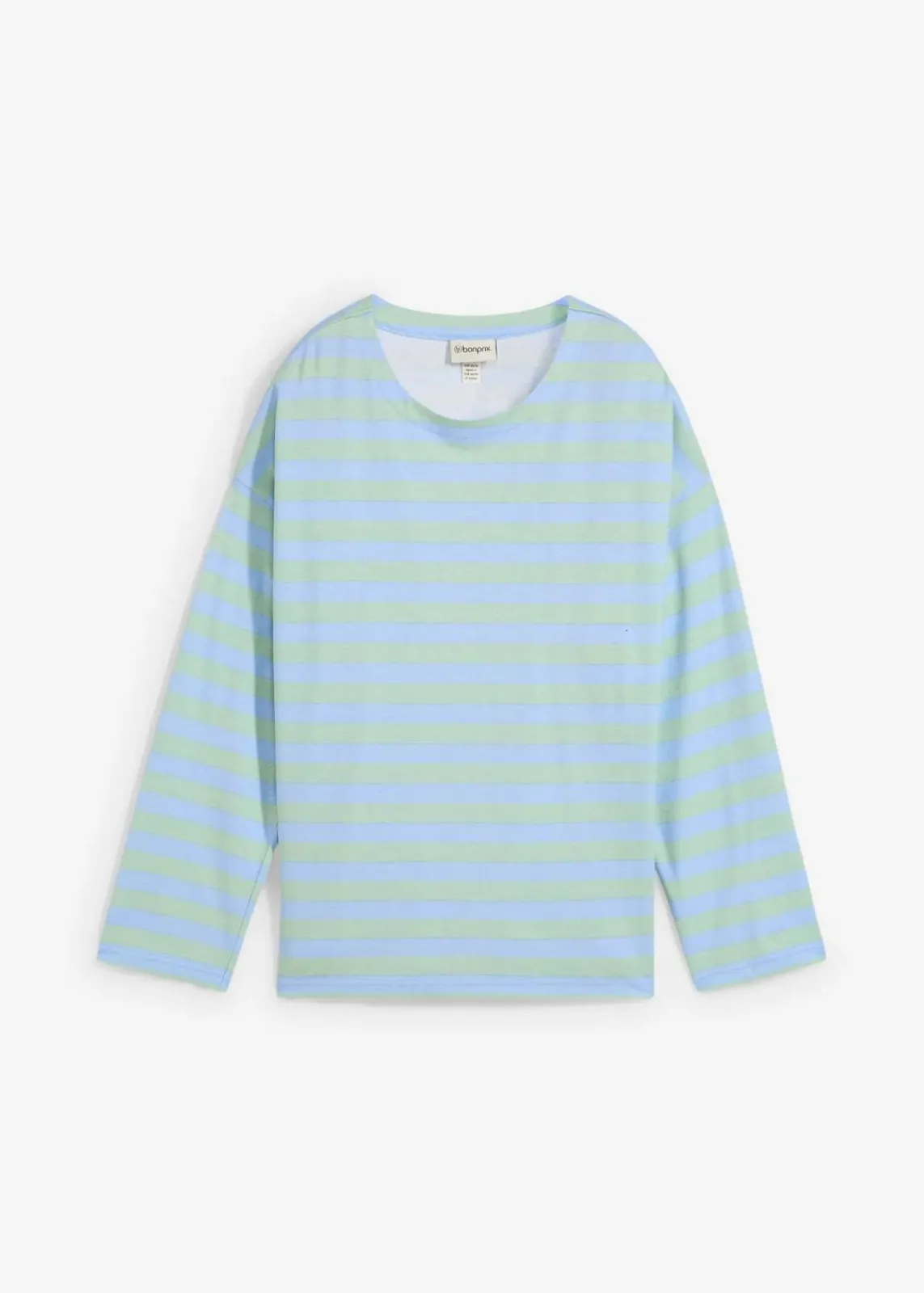 bonprix Shirts & Tops^Oversized-Shirt aus reiner Baumwolle hellblau/hellschilf gestreift
