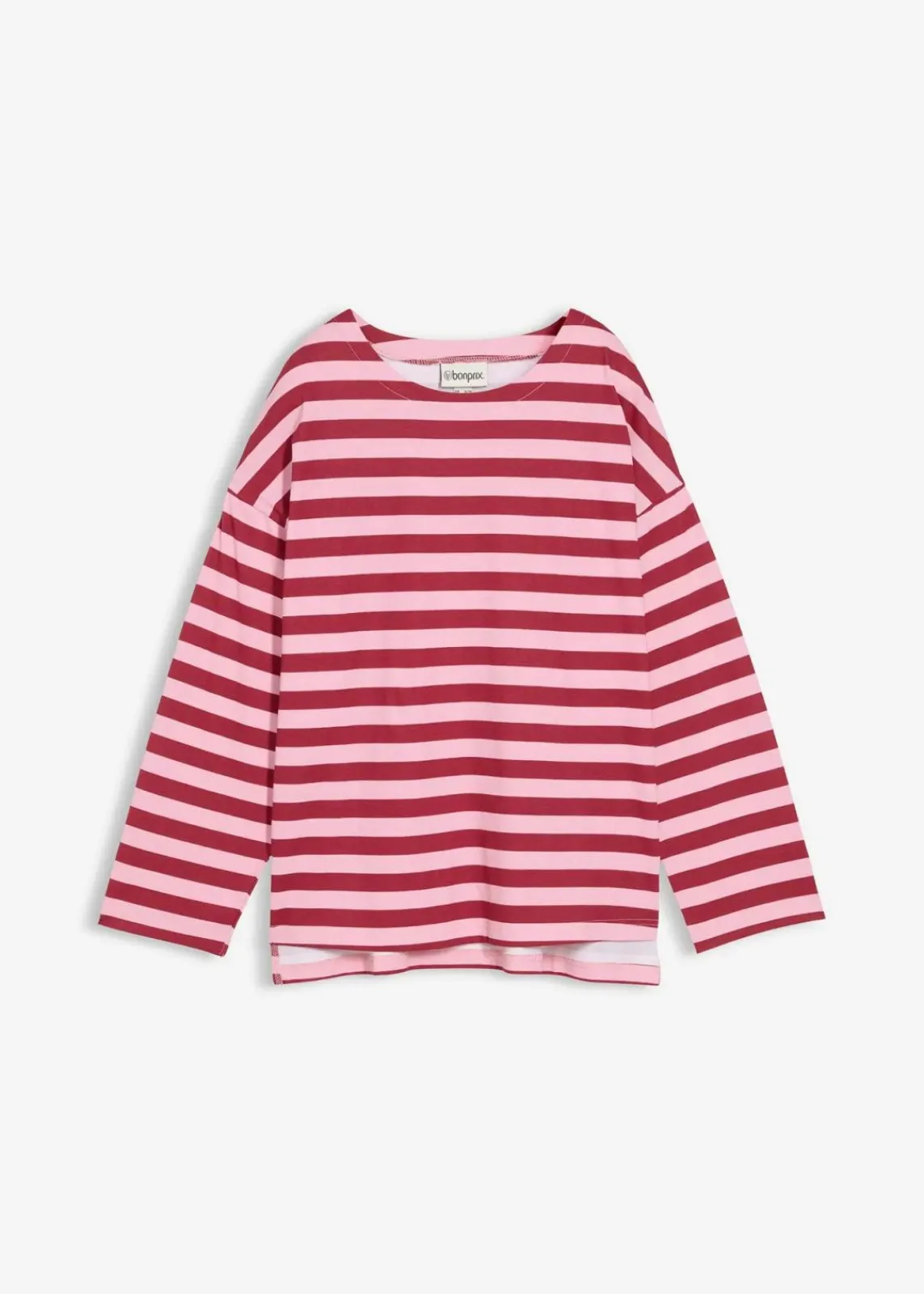 bonprix Shirts & Tops^Oversized-Shirt aus reiner Baumwolle pflaumenrot/rauchorchidee gestreift