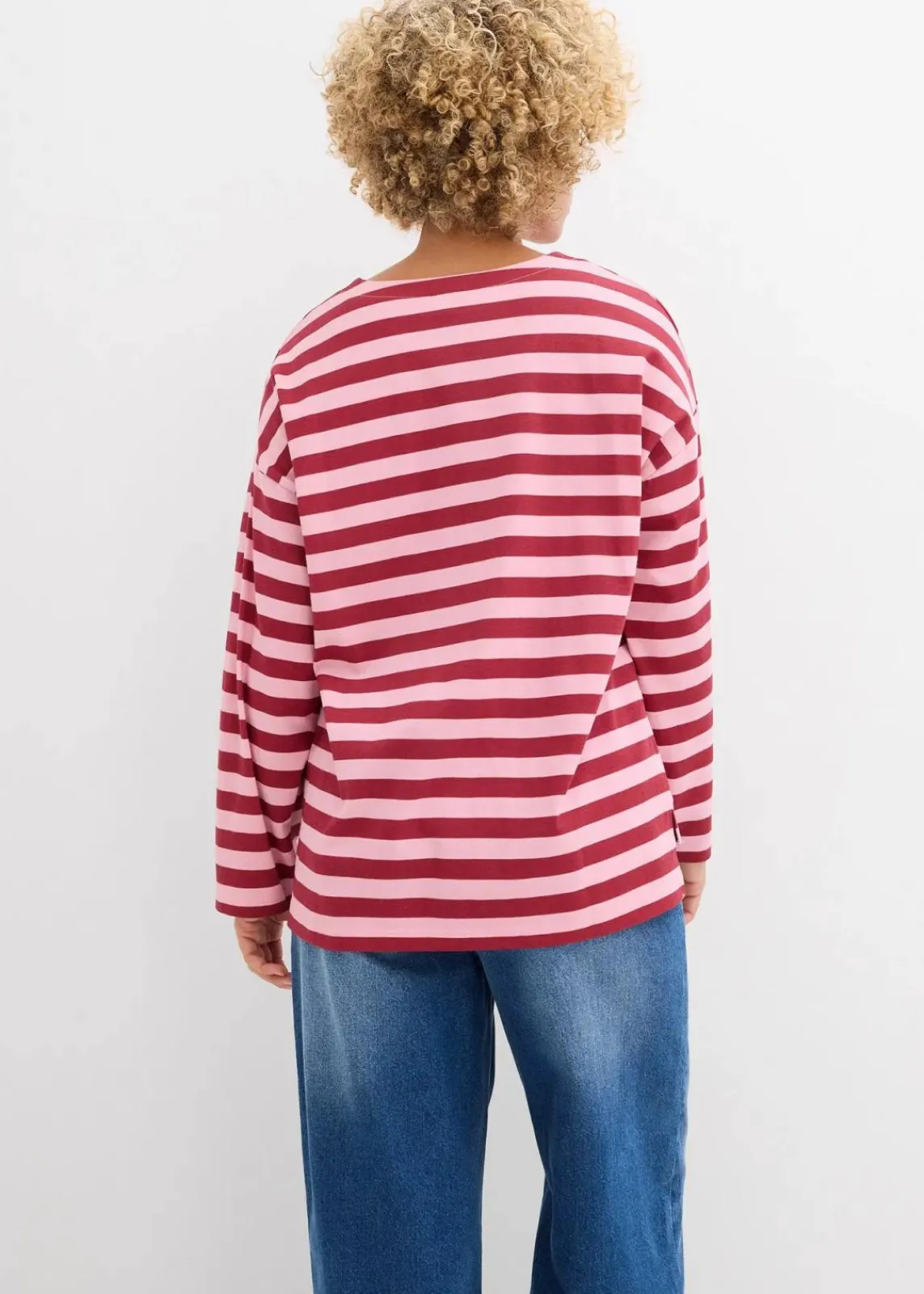 bonprix Shirts & Tops^Oversized-Shirt aus reiner Baumwolle pflaumenrot/rauchorchidee gestreift