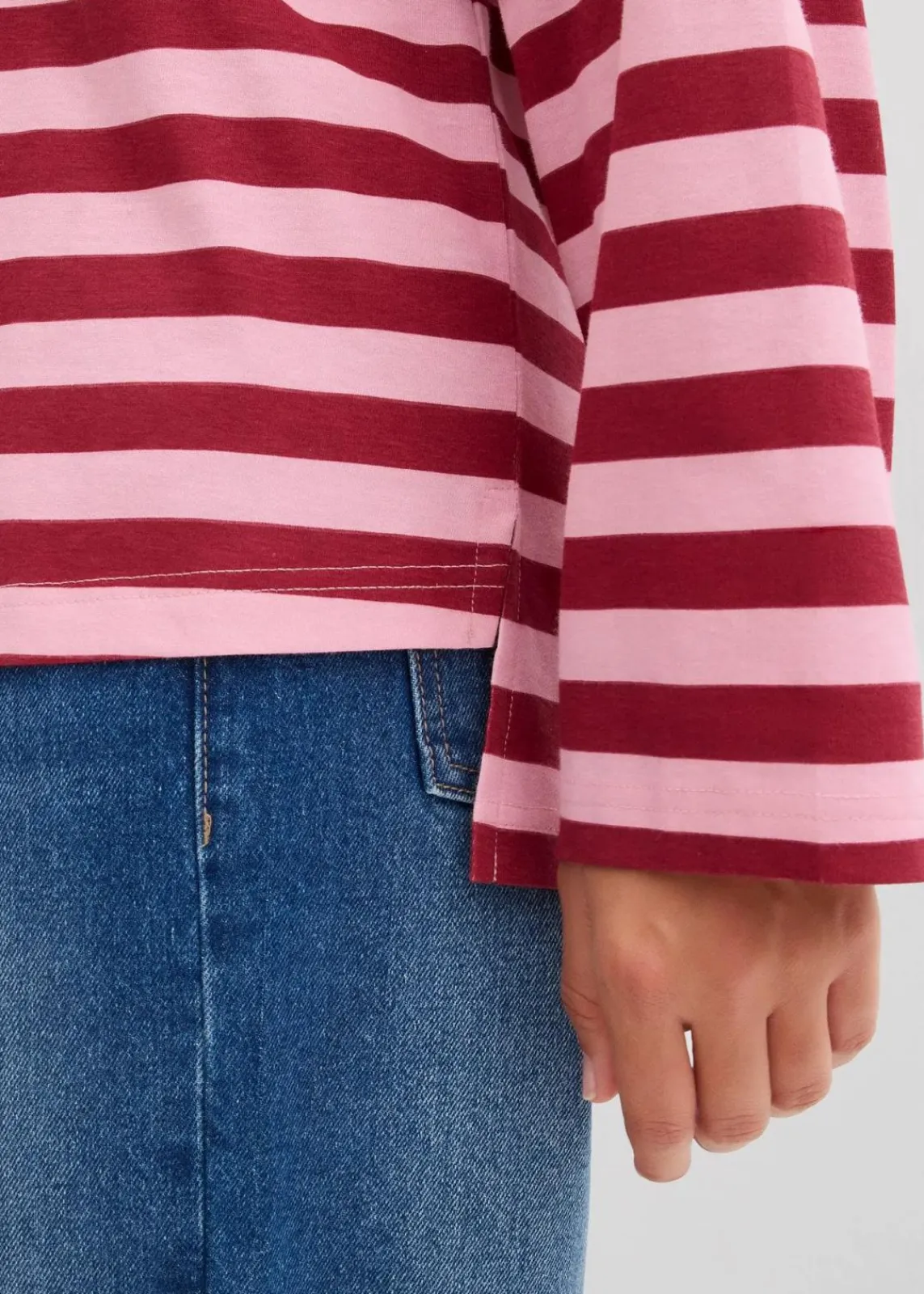 bonprix Shirts & Tops^Oversized-Shirt aus reiner Baumwolle pflaumenrot/rauchorchidee gestreift