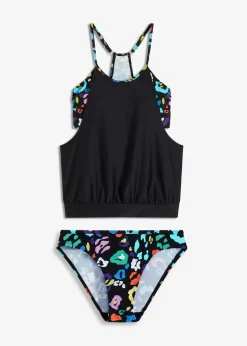 bonprix Nachhaltigere Materialien|Tankinis^Oversized-Tankini (2-tlg.Set) schwarz/bunt graphisch