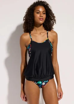 bonprix Nachhaltigere Materialien|Tankinis^Oversized-Tankini (2-tlg.Set) schwarz/bunt graphisch