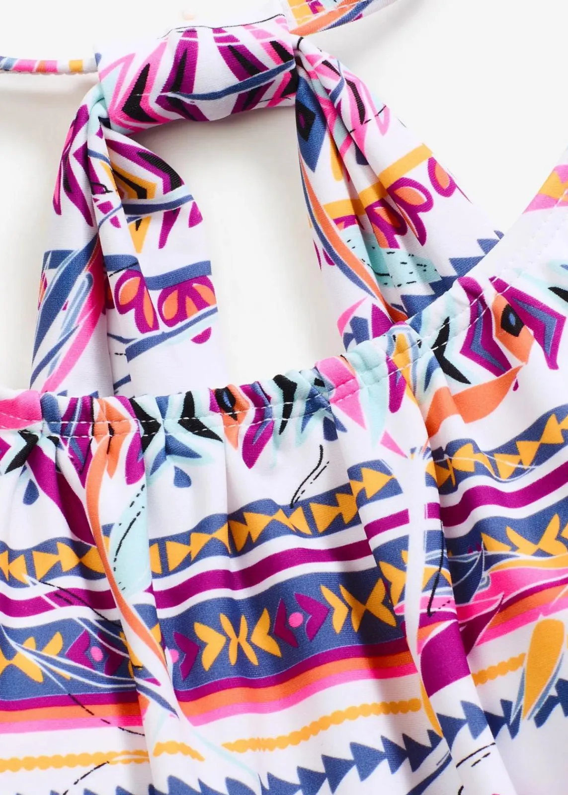 bonprix Nachhaltigere Materialien|Mix & Match^Oversized-Tankinioberteil weiß/lila graphisch