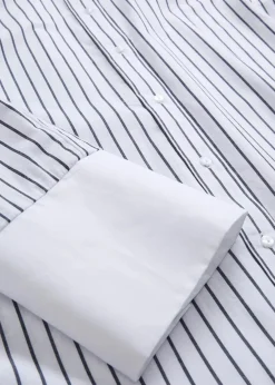 bonprix Bekleidung·Jacken & Mäntel|Blusen & Tuniken^Oversize-Hemd aus reiner Baumwolle weiß/dunkelblau gestreift