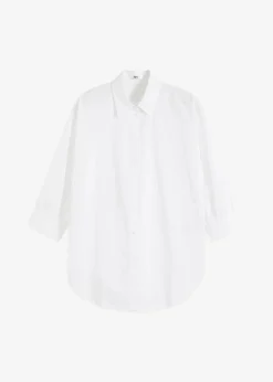 bonprix Bekleidung·Jacken & Mäntel|Blusen & Tuniken^Oversize-Hemd aus Baumwolle mit 3/4 Arm weiß