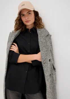 bonprix Blusen & Tuniken|Bekleidung·Jacken & Mäntel^Oversize-Hemd aus Baumwolle mit 3/4 Arm schwarz