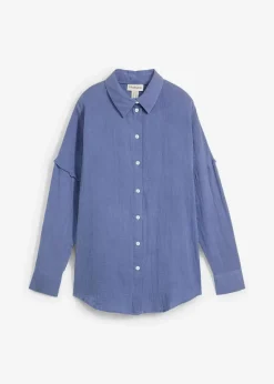 bonprix Blusen & Tuniken|Zweiteiler & Sets^Oversize-Hemd aus luftigem Musselin jeansblau
