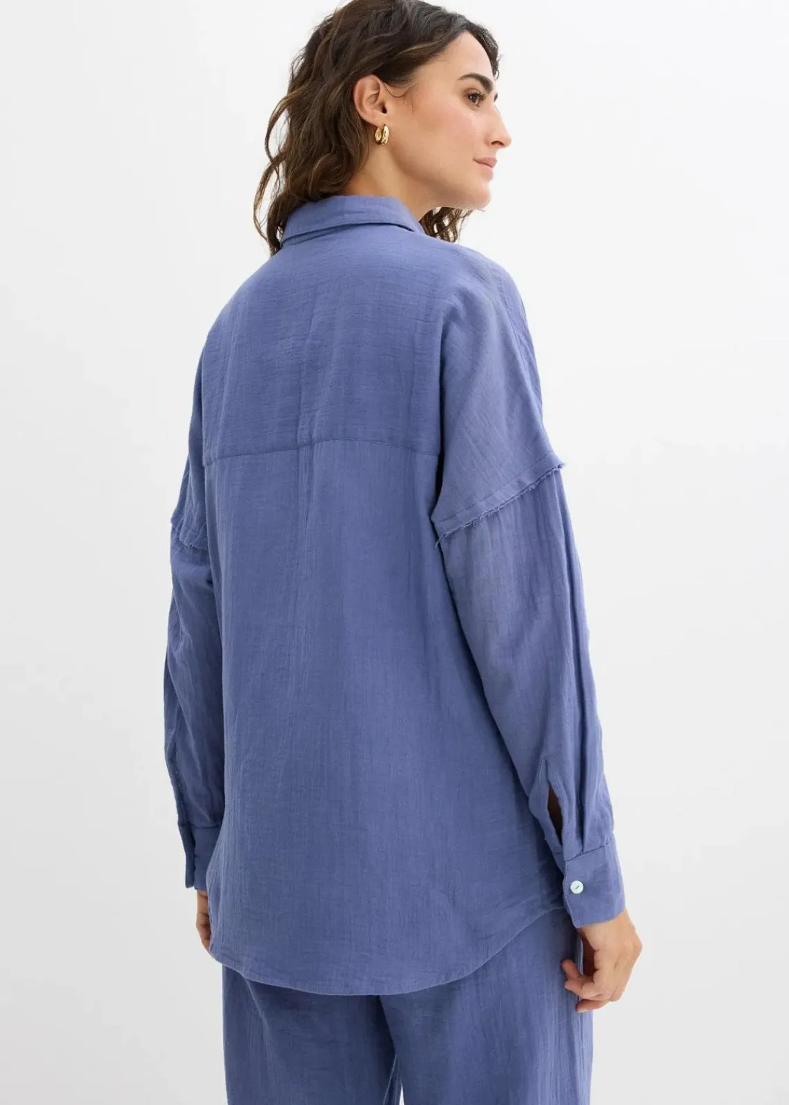 bonprix Blusen & Tuniken|Zweiteiler & Sets^Oversize-Hemd aus luftigem Musselin jeansblau