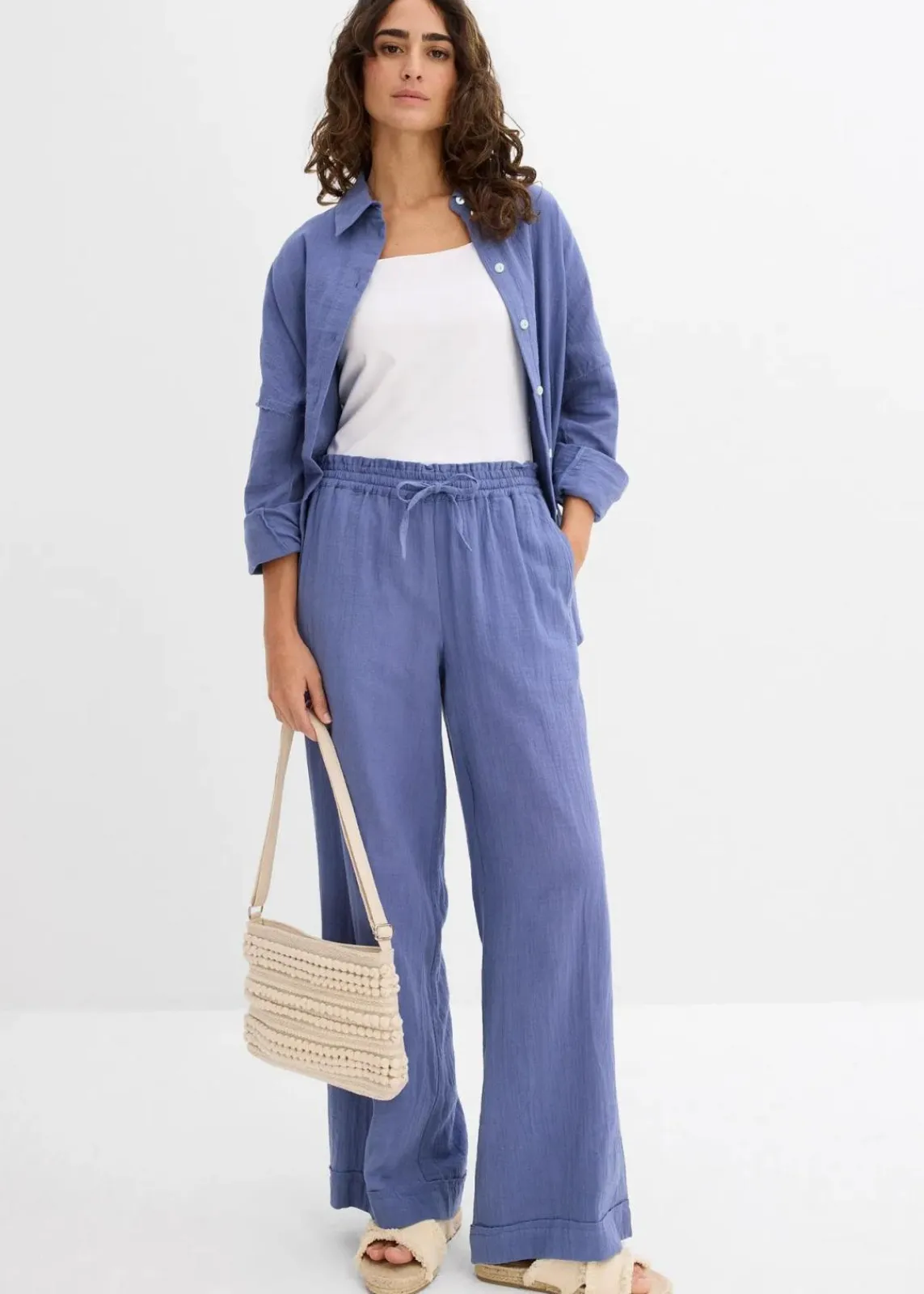 bonprix Blusen & Tuniken|Zweiteiler & Sets^Oversize-Hemd aus luftigem Musselin jeansblau