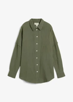 bonprix Bekleidung·Jacken & Mäntel|Zweiteiler & Sets^Oversize-Hemd aus luftigem Musselin schlammgrün