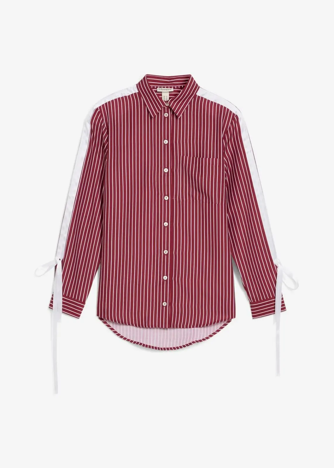 bonprix Blusen & Tuniken|Nachhaltigere Materialien^Oversize-Hemd aus reiner Bio-Baumwolle weiß/ahornrot gestreift