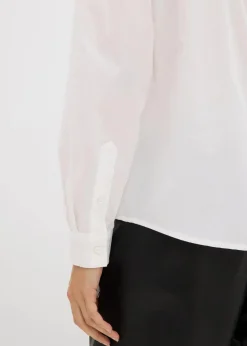 bonprix Bekleidung·Jacken & Mäntel|Blusen & Tuniken^Oversize-Hemd mit Kontrast Tasche weiß leo bedruckt