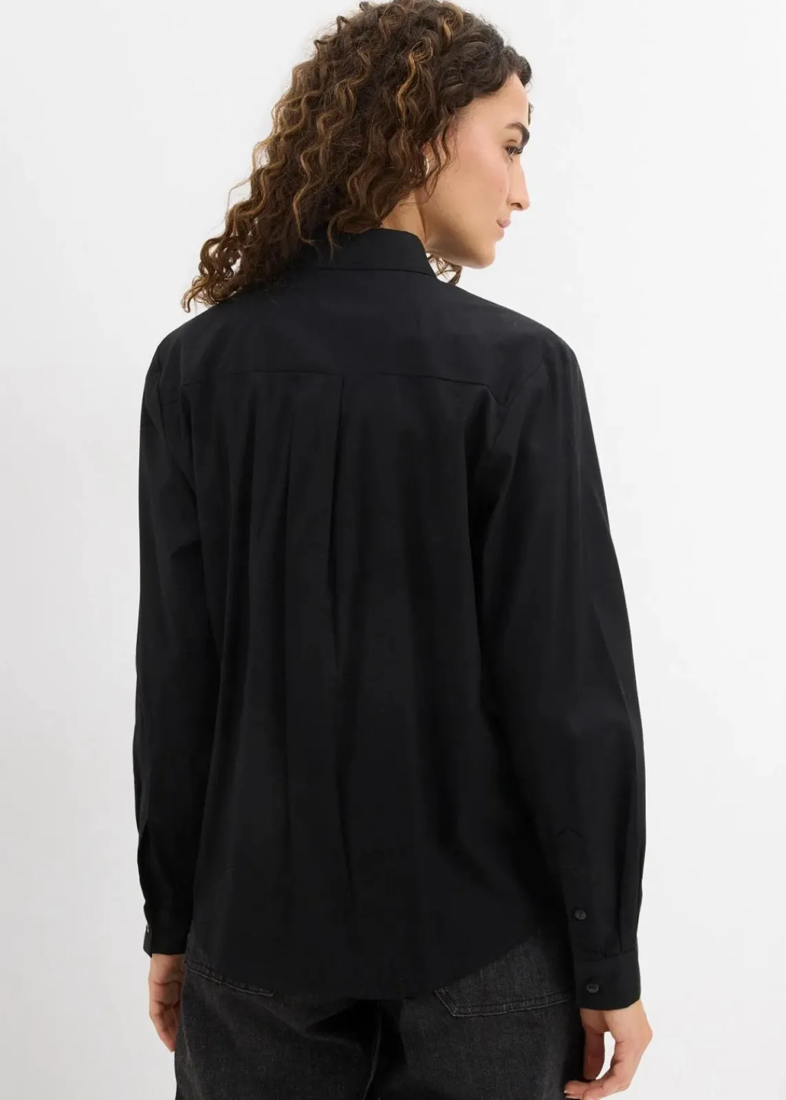 bonprix Blusen & Tuniken|Bekleidung·Jacken & Mäntel^Oversize-Hemd mit Kontrast Tasche schwarz leo bedruckt