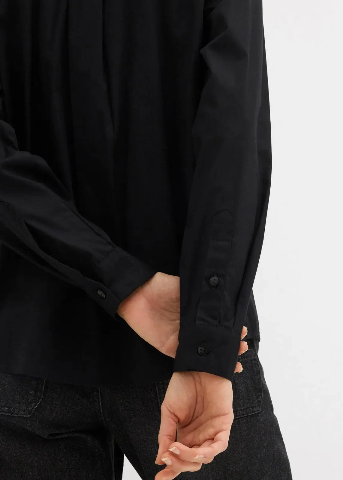 bonprix Blusen & Tuniken|Bekleidung·Jacken & Mäntel^Oversize-Hemd mit Kontrast Tasche schwarz leo bedruckt