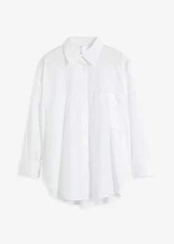 bonprix Blusen & Tuniken^Oversize-Hemdbluse aus reiner Baumwolle weiß