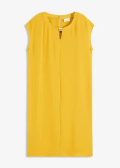 bonprix Kleider|Bekleidung·Pullover & Strickjacken^Oversize-Kleid aus strukturiertem Crêpe ockergold