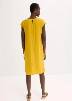 bonprix Kleider|Bekleidung·Pullover & Strickjacken^Oversize-Kleid aus strukturiertem Crêpe ockergold