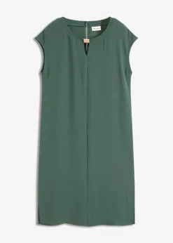 bonprix Bekleidung·Pullover & Strickjacken|Kleider^Oversize-Kleid aus strukturiertem Crêpe schattengrün