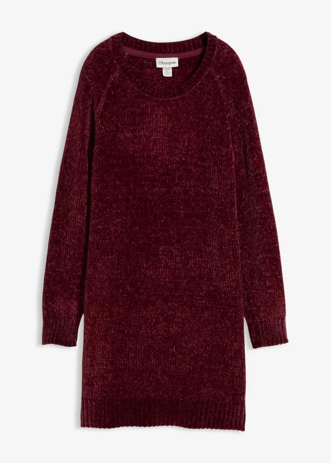 bonprix Strickmode|Kleider^Oversize-Kleid in Strick dunkelbeere