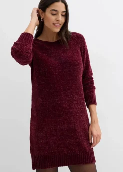 bonprix Strickmode|Kleider^Oversize-Kleid in Strick dunkelbeere