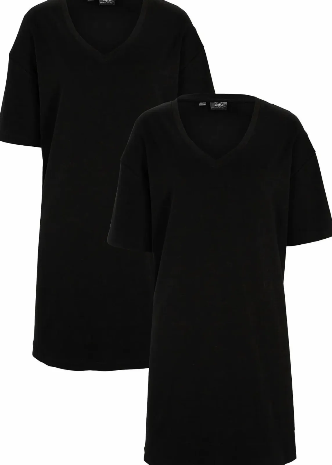 bonprix Bekleidung·Röcke|Bekleidung·Pullover & Strickjacken^Oversize-Kleid mit aus reiner Baumwolle (2er Pack) schwarz