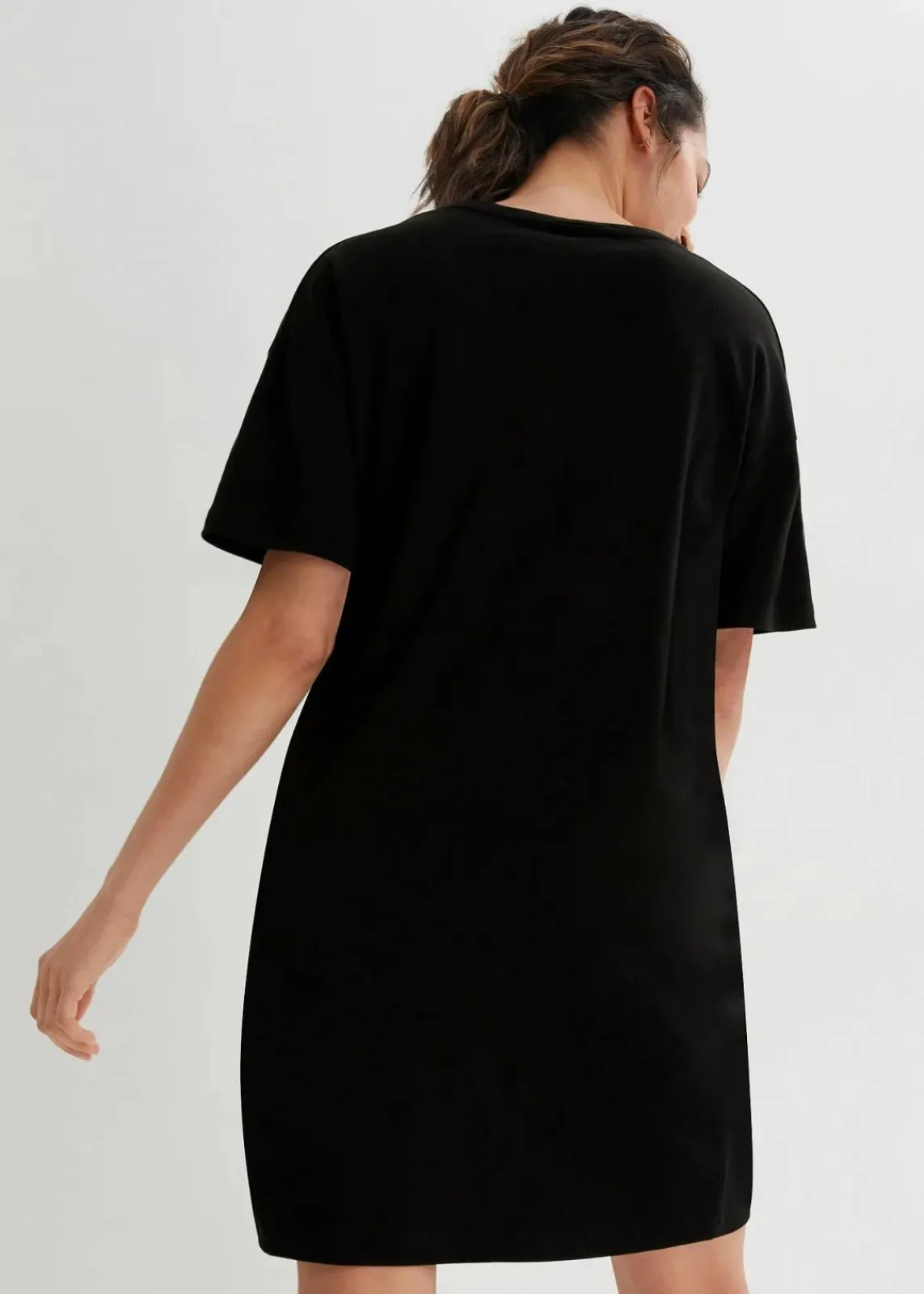 bonprix Bekleidung·Röcke|Bekleidung·Pullover & Strickjacken^Oversize-Kleid mit aus reiner Baumwolle (2er Pack) schwarz