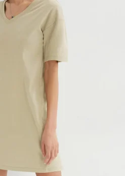 bonprix Kleider|Basics^Oversize-Kleid mit aus reiner Baumwolle (2er Pack) dunkelblau+seegras