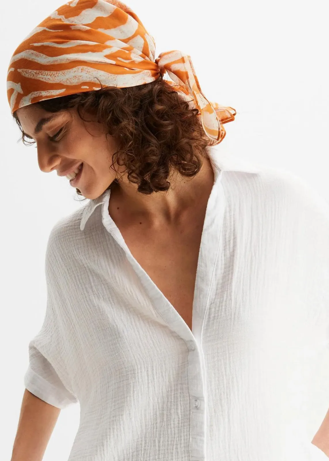 bonprix Bekleidung·Jacken & Mäntel|Blusen & Tuniken^Oversize-Longbluse aus softem Musselin weiß