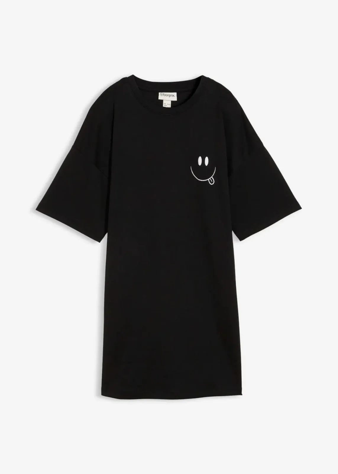 bonprix Shirts & Tops|Nachhaltigere Materialien^Oversize-Longshirt aus reiner Bio-Baumwolle schwarz bedruckt