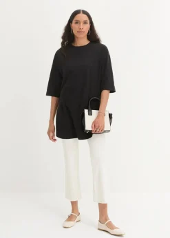 bonprix Shirts & Tops|Nachhaltigere Materialien^Oversize-Longshirt aus reiner Bio-Baumwolle schwarz