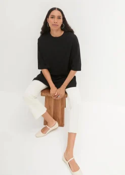bonprix Shirts & Tops|Nachhaltigere Materialien^Oversize-Longshirt aus reiner Bio-Baumwolle schwarz