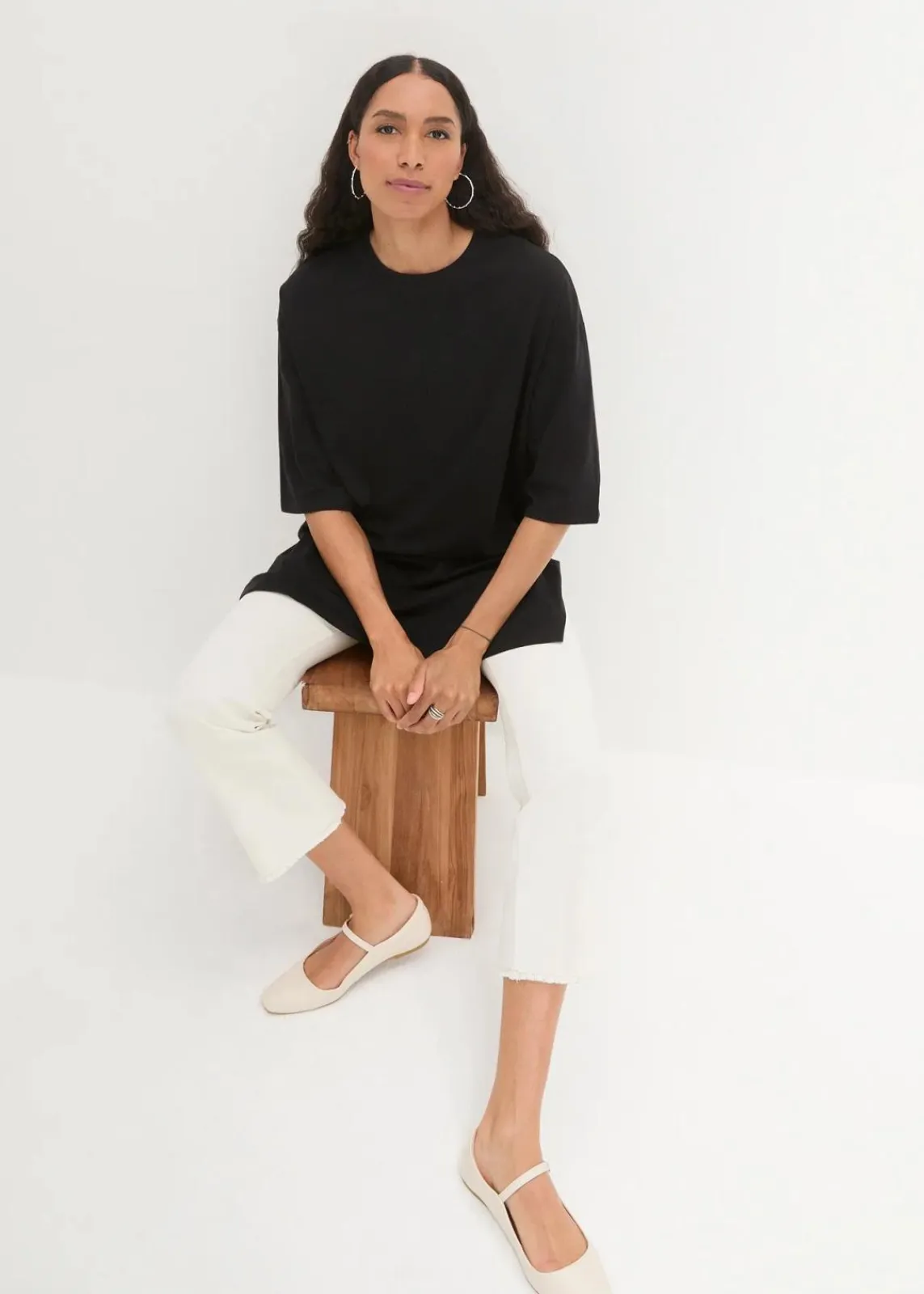 bonprix Shirts & Tops|Nachhaltigere Materialien^Oversize-Longshirt aus reiner Bio-Baumwolle schwarz