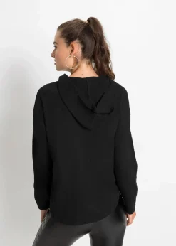 bonprix Shirts & Tops^Oversize-Longshirt mit Kapuze schwarz