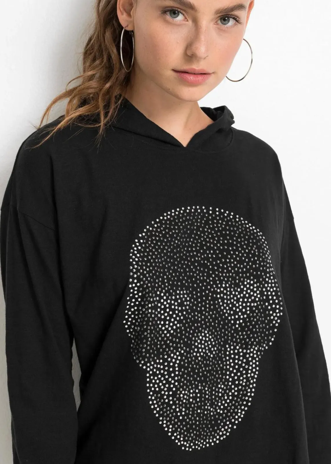 bonprix Shirts & Tops^Oversize-Longshirt mit Kapuze schwarz