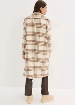 bonprix Jacken & Mäntel^Oversize-Mantel aus weichem Woll-Mix creme kariert