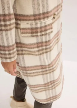 bonprix Jacken & Mäntel^Oversize-Mantel aus weichem Woll-Mix creme kariert