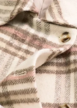 bonprix Jacken & Mäntel^Oversize-Mantel aus weichem Woll-Mix creme kariert