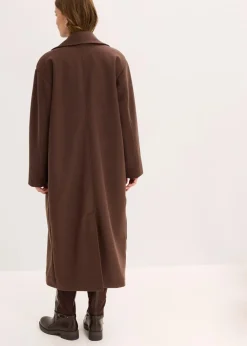 bonprix Jacken & Mäntel|Bekleidung·Hosen^Oversize-Mantel in Wolloptik dunkelbraun