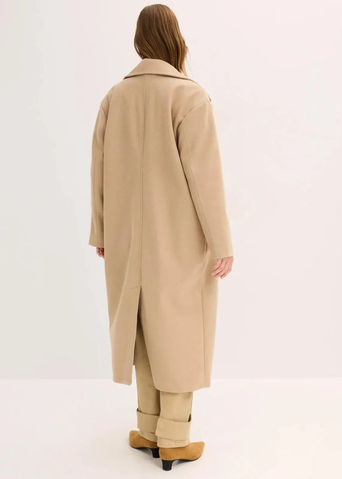 bonprix Bekleidung·Hosen|Jacken & Mäntel^Oversize-Mantel in Wolloptik hellkhaki meliert