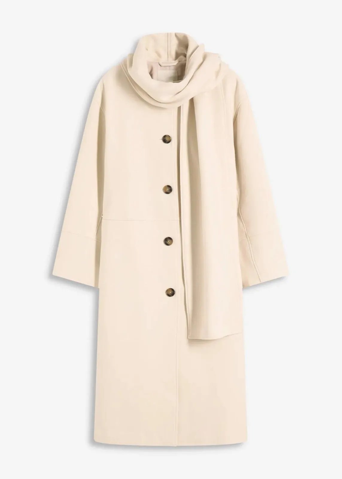 bonprix Jacken & Mäntel|Bekleidung·Hosen^Oversize-Mantel mit zwei dezenten Nahttaschen kieselbeige