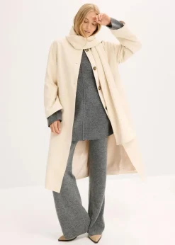 bonprix Jacken & Mäntel|Bekleidung·Hosen^Oversize-Mantel mit zwei dezenten Nahttaschen kieselbeige