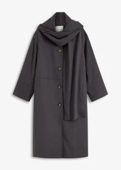bonprix Bekleidung·Hosen|Jacken & Mäntel^Oversize-Mantel mit zwei dezenten Nahttaschen schiefergrau