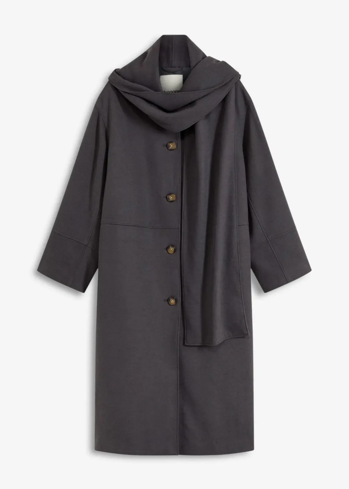 bonprix Bekleidung·Hosen|Jacken & Mäntel^Oversize-Mantel mit zwei dezenten Nahttaschen schiefergrau