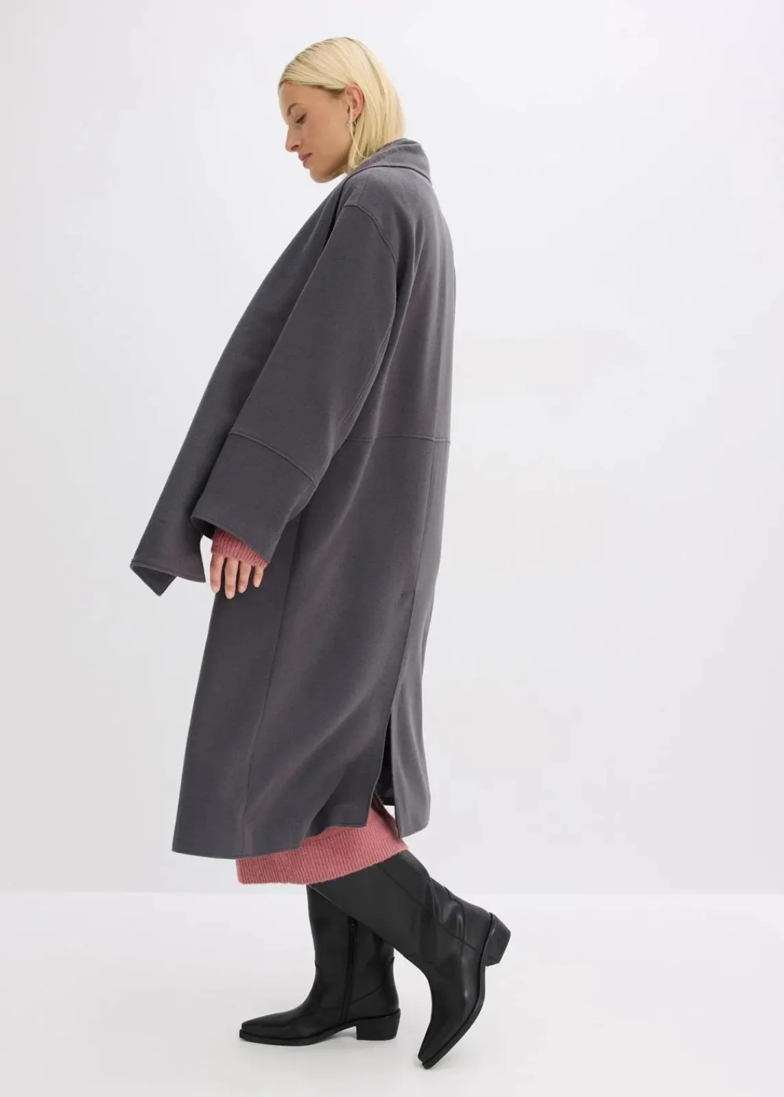 bonprix Bekleidung·Hosen|Jacken & Mäntel^Oversize-Mantel mit zwei dezenten Nahttaschen schiefergrau