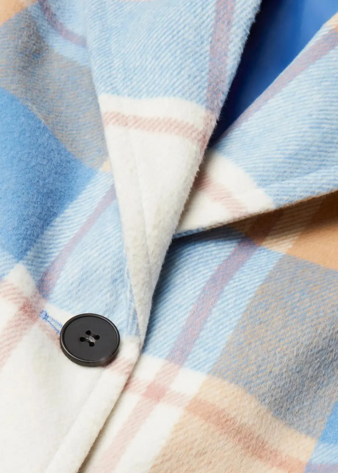 bonprix Bekleidung·Hosen|Jacken & Mäntel^Oversize-Mantel n Wolloptik brilliantblau/wollweiß/latte macchiato/rosenholz kariert