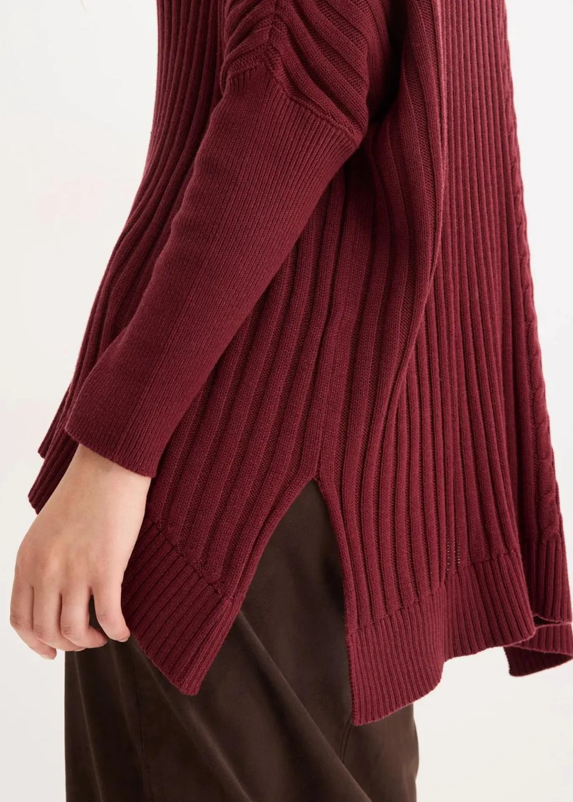 bonprix Bekleidung·Umstandsmode|Strickmode^Oversize-Poncho Pullover ahornrot
