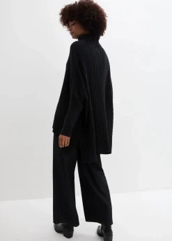 bonprix Bekleidung·Umstandsmode|Strickmode^Oversize-Poncho Pullover schwarz