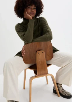 bonprix Pullover & Strickjacken|Bekleidung·Jeans^Oversize-Poncho Pullover dunkeloliv